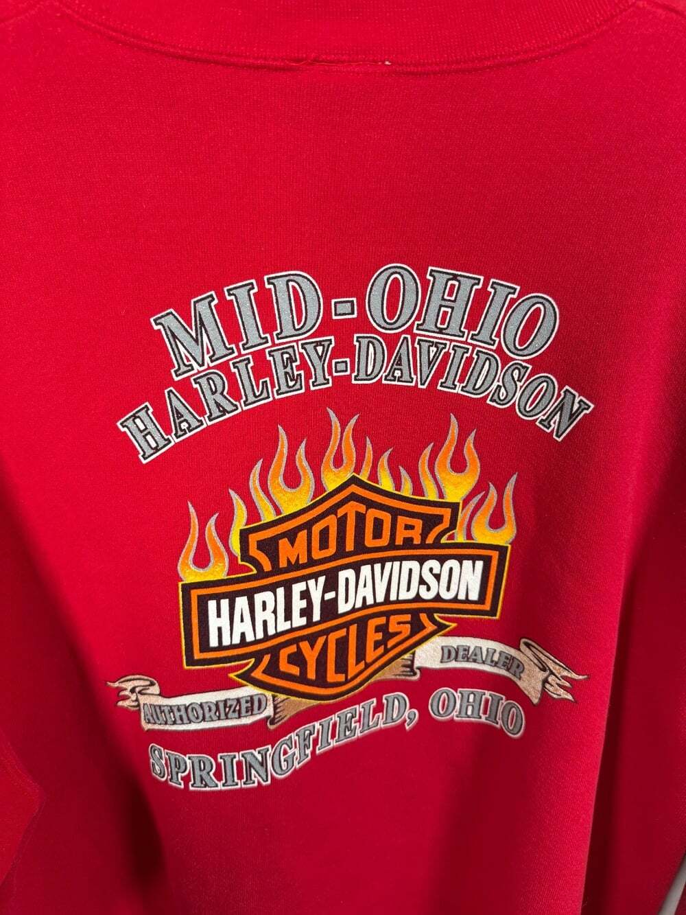 Harley Davidson Mid Ohio Crewneck Sweatshirt Size Large Graphic Red Y2K 2004 - Picture 7 of 9